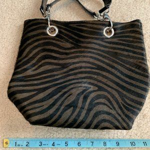 Maurizio Taiuti Black and Dark Green Fur/Hair Purse. Stunning!